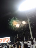 神宮球場での花火